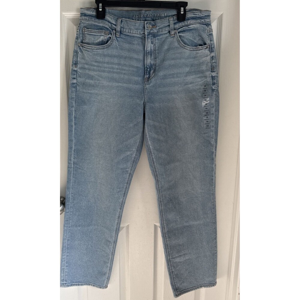 American Eagle Stretch Super High-Waisted Straight Jean, Size 14 Regular NWT